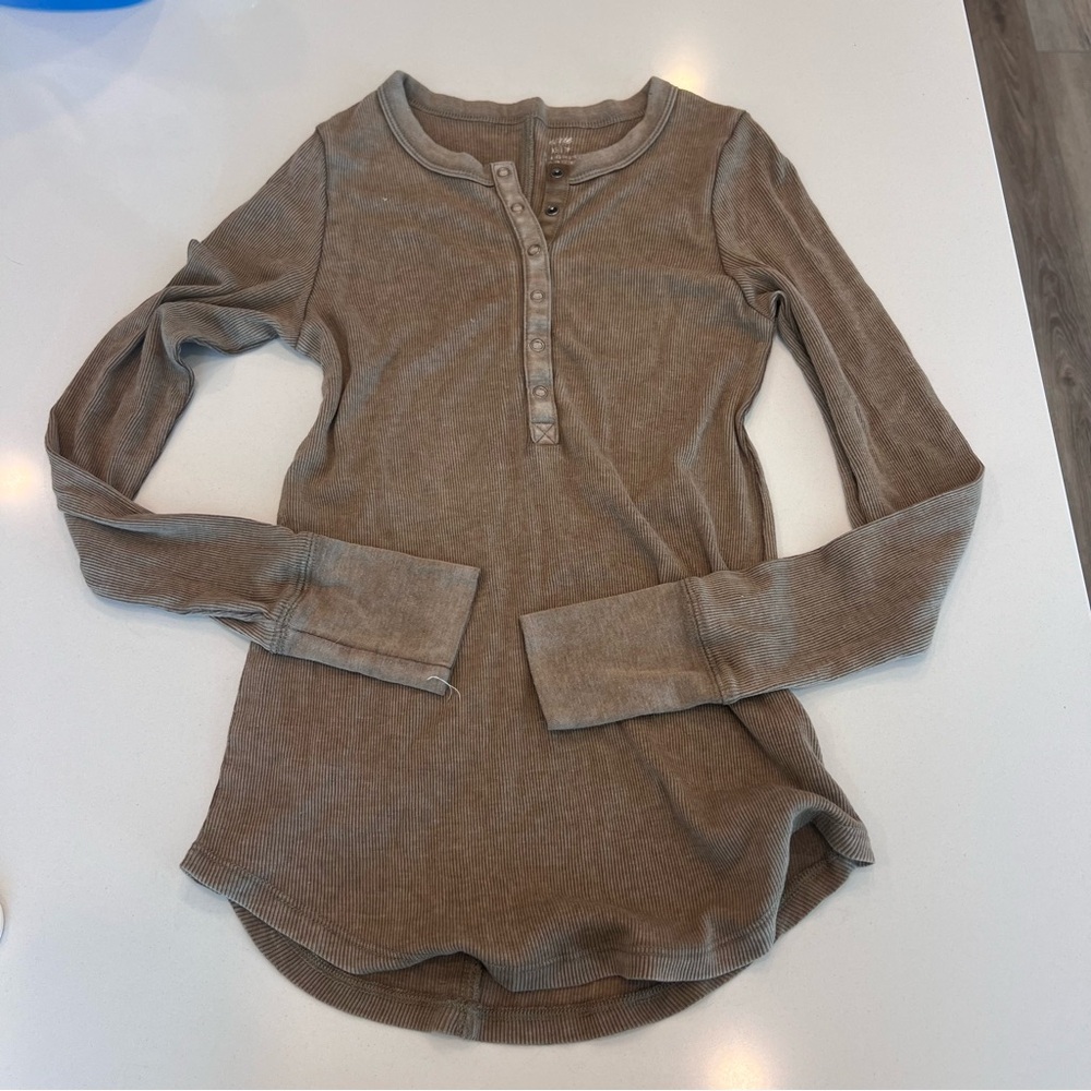 Aerie Waffle Rib Long Sleeve Shirt